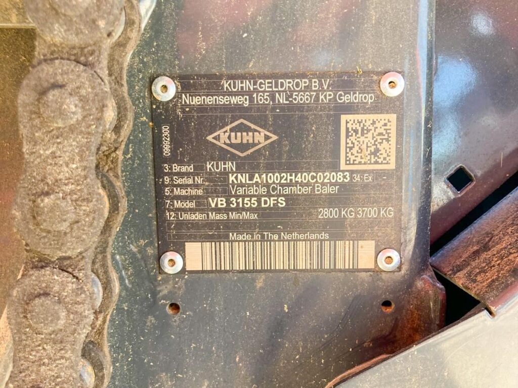 used 2022 KUHN VB3155 round balers for sale at HJV Equipment Norwich, ON — close-up detail